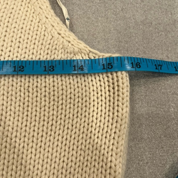 [S]Trovata Off White Cashmere Blend Chunk Knit Tank Sweater Dress Crochet - Picture 5 of 9